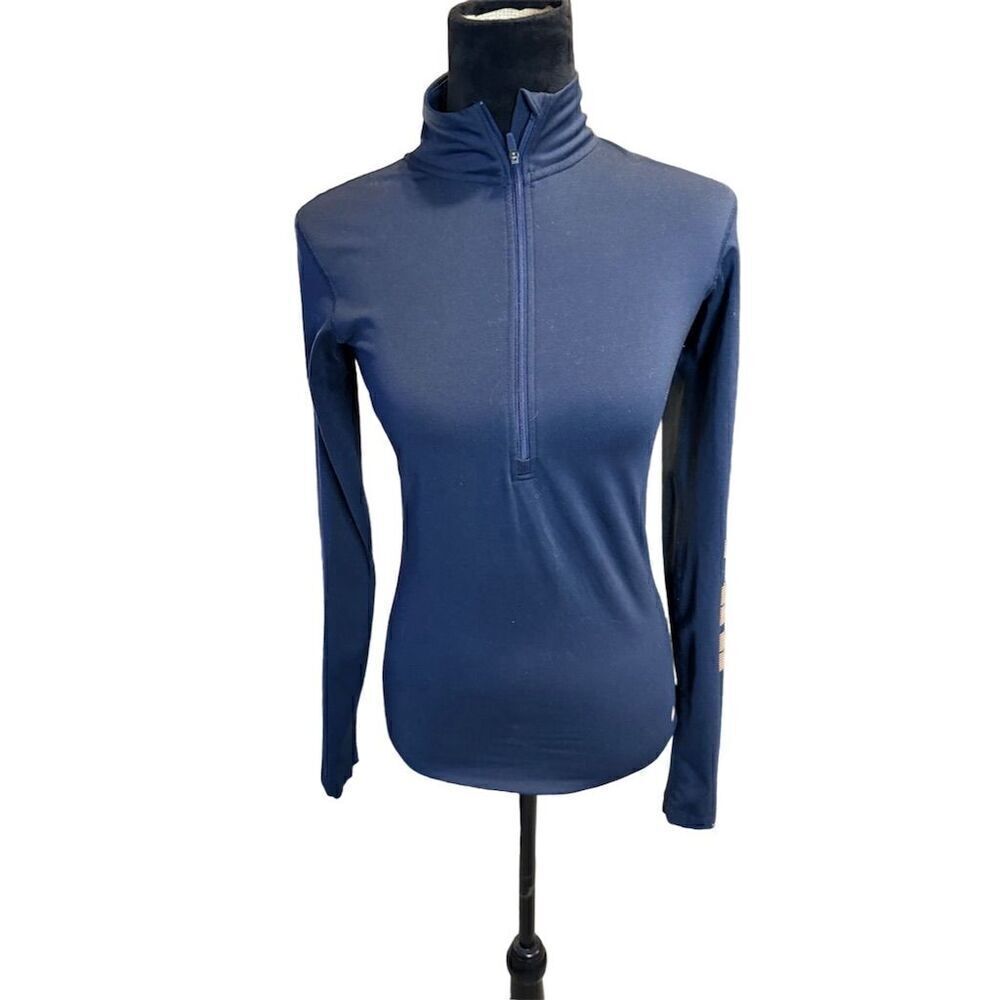 Nike Pro Women's Hyperwarm Half Zip Pullover Navy Blue Size S